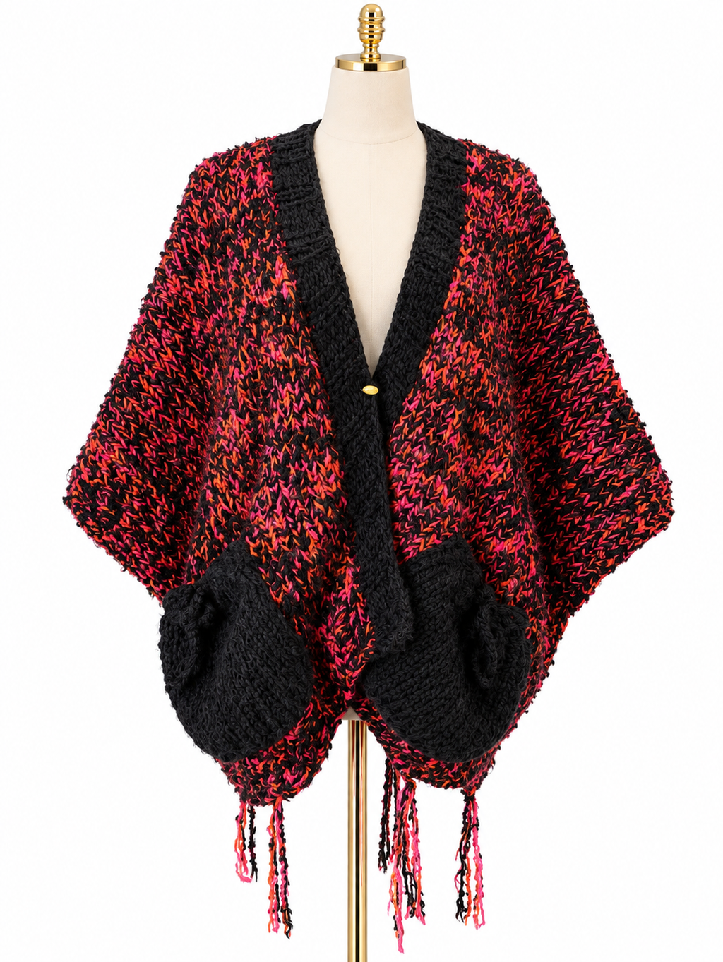 BRAISE NOIRE — Cardigan Oversize Crochet Femme