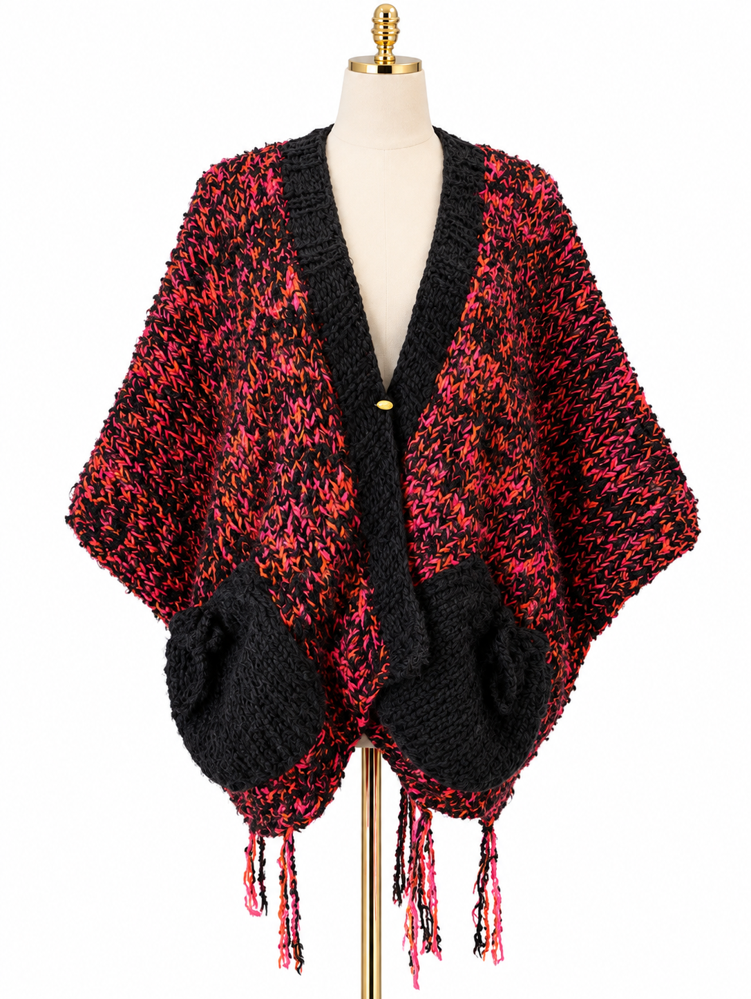 BRAISE NOIRE — Cardigan Oversize Crochet Femme