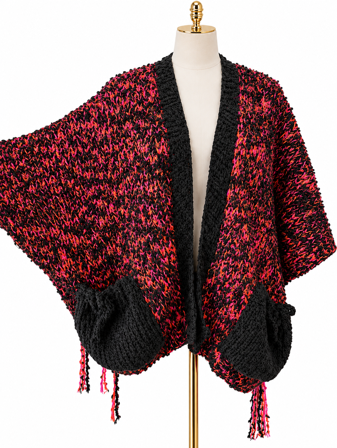 BRAISE NOIRE — Cardigan Oversize Crochet Femme