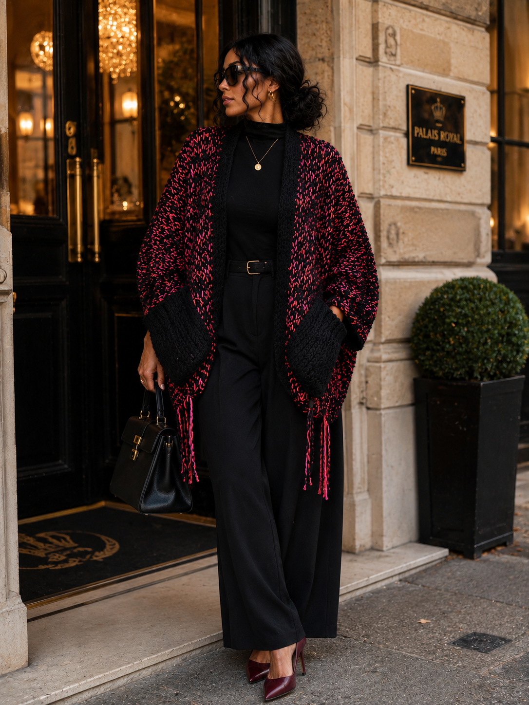 BRAISE NOIRE — Cardigan Oversize Crochet Femme