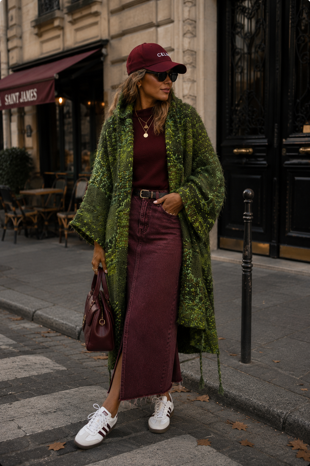 VERTIGE — Gilet-manteau à capuche en crochet fait main