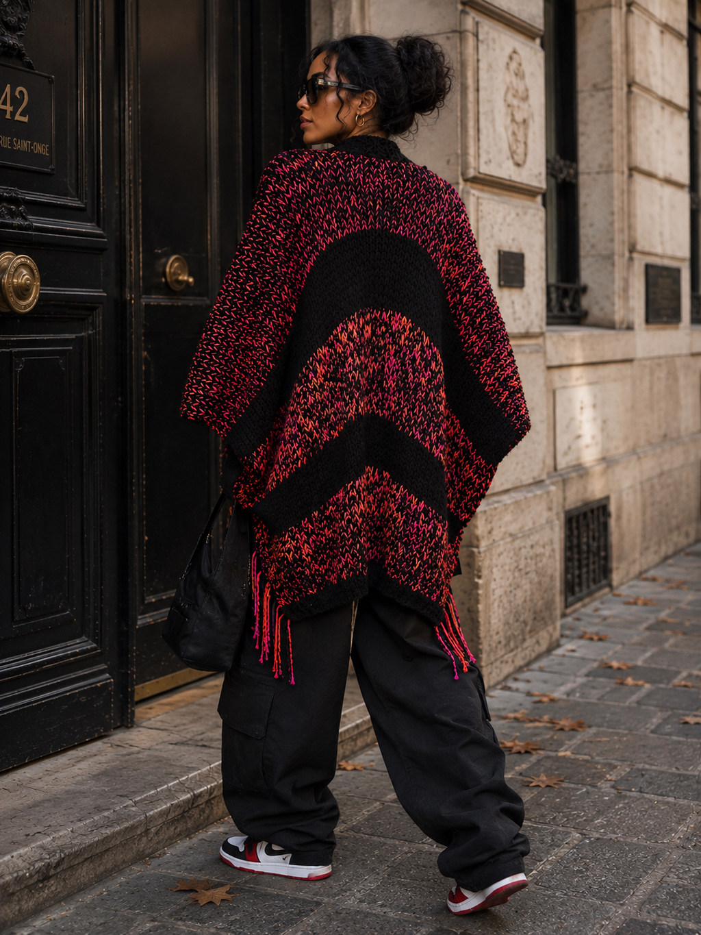 BRAISE NOIRE — Cardigan Oversize Crochet Femme