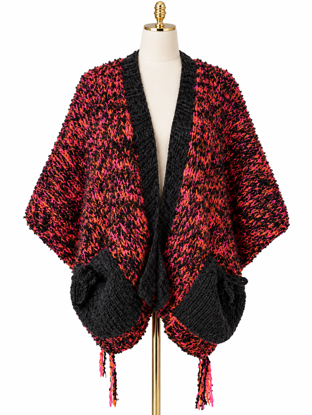 BRAISE NOIRE — Cardigan Oversize Crochet Femme