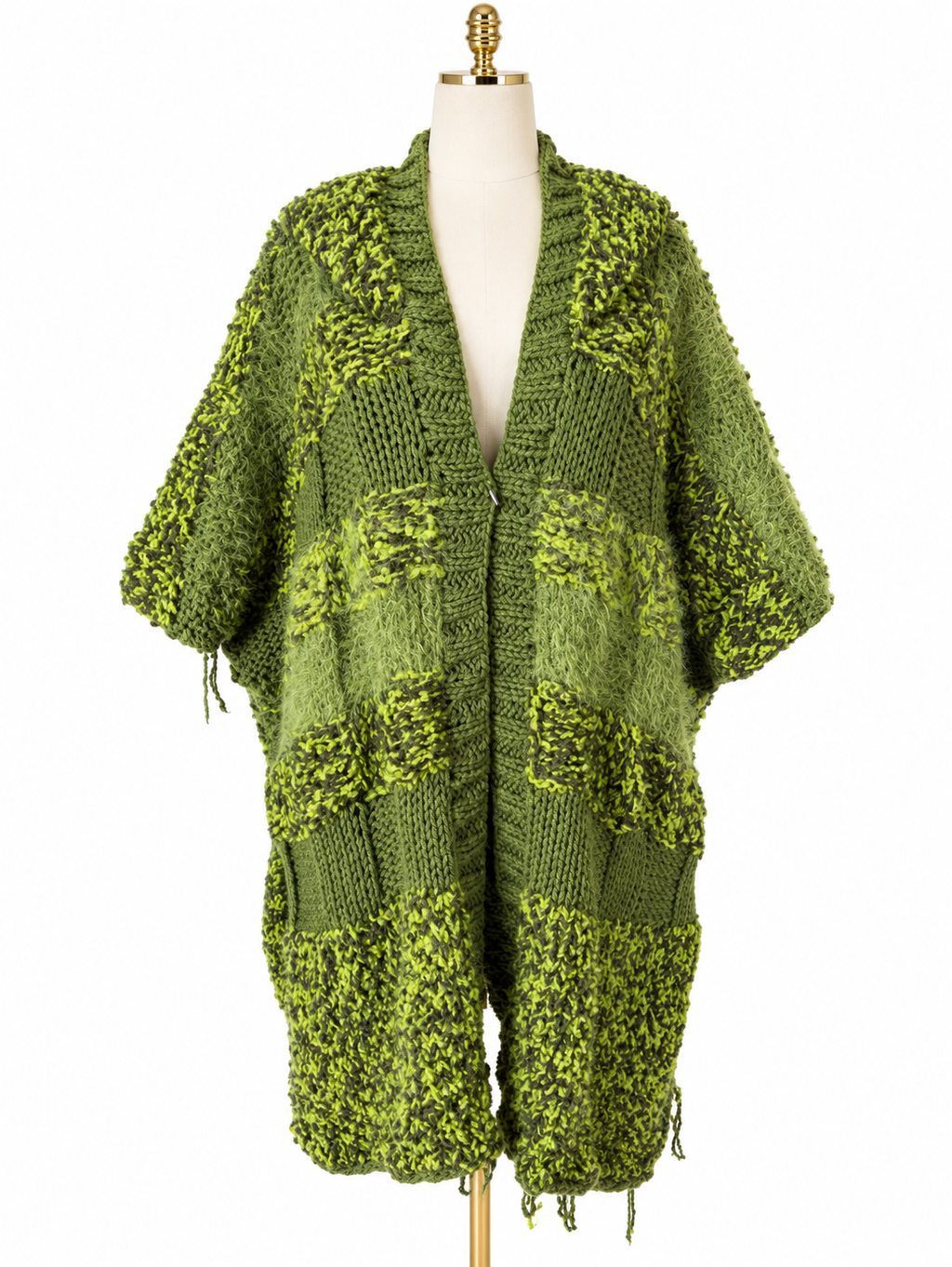 VERTIGE — Gilet-manteau à capuche en crochet fait main