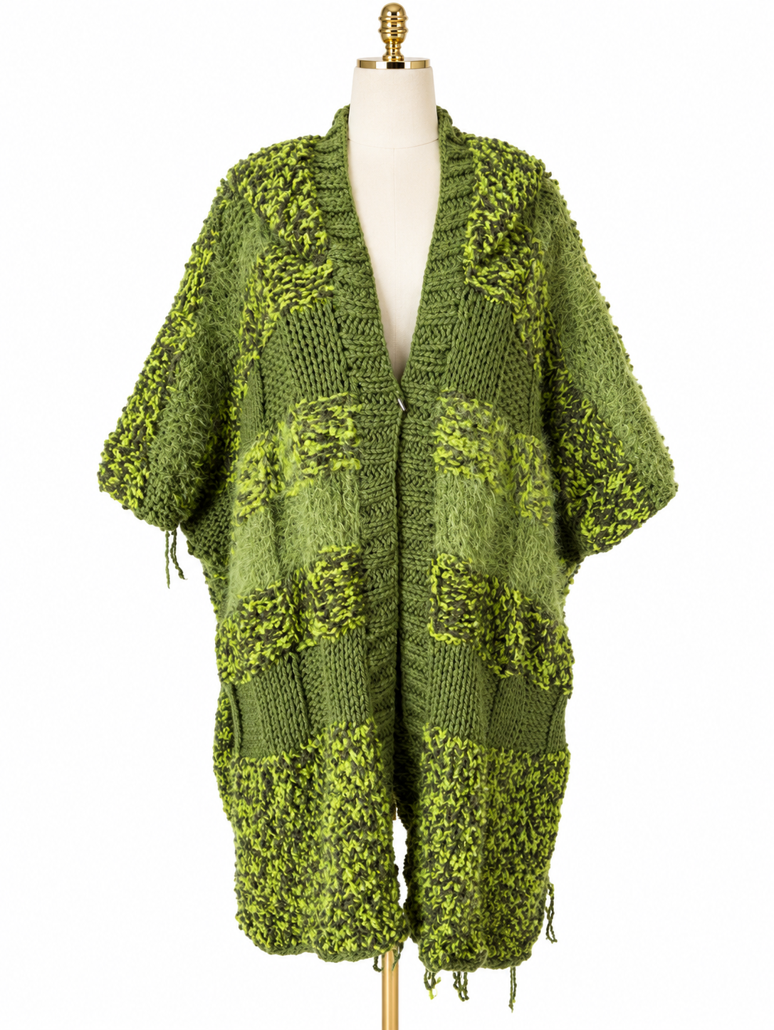 VERTIGE — Gilet-manteau à capuche en crochet fait main