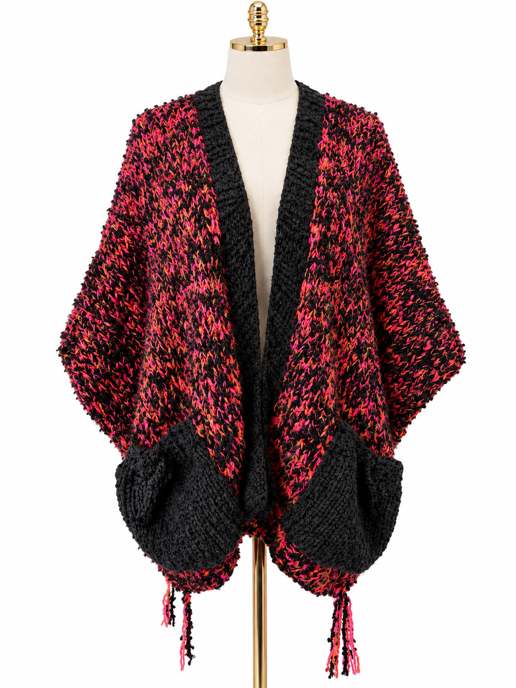 BRAISE NOIRE — Cardigan Oversize Crochet Femme